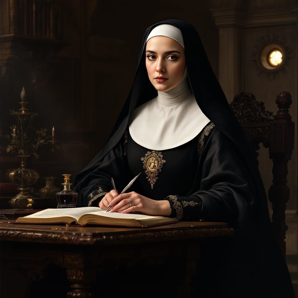 Sor Juana Inés de la Cruz in Grand Baroque Library