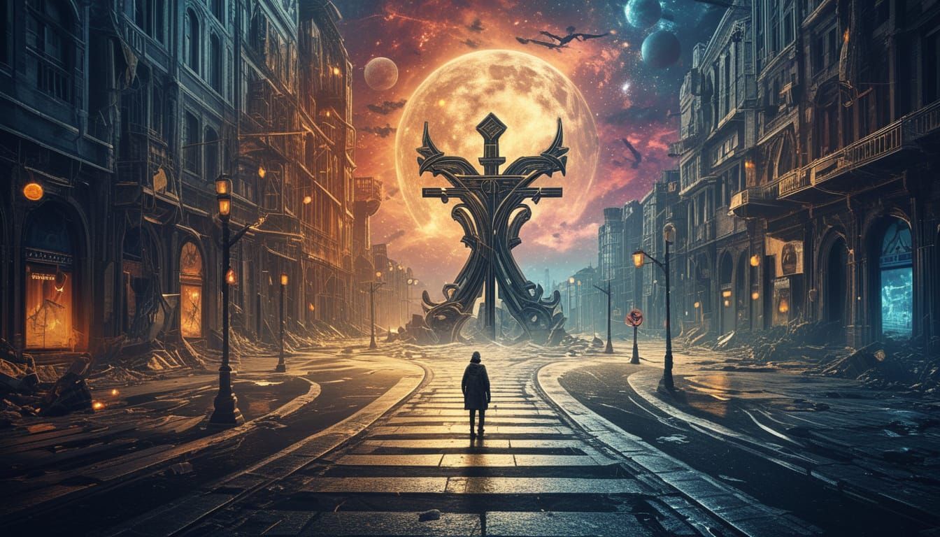 Surreal Crossroads of Destiny Digital Art