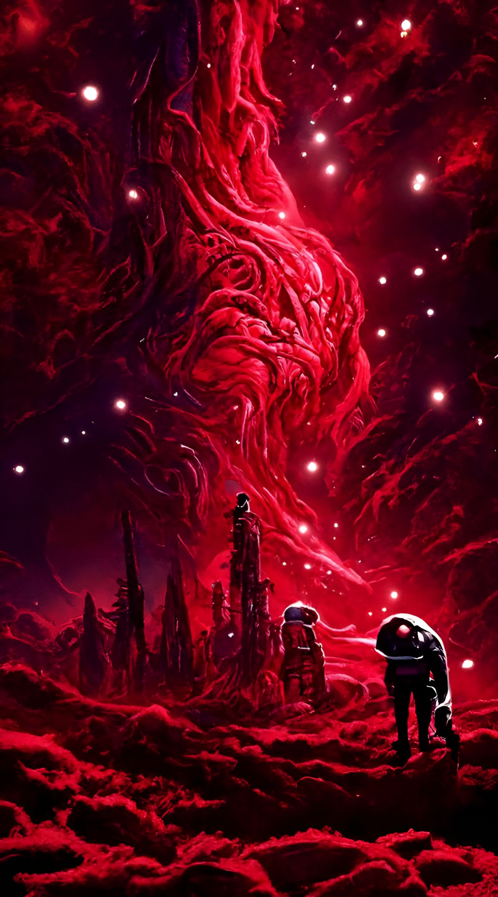 Cosmic Landscape in Dreamlike Expressionist Style