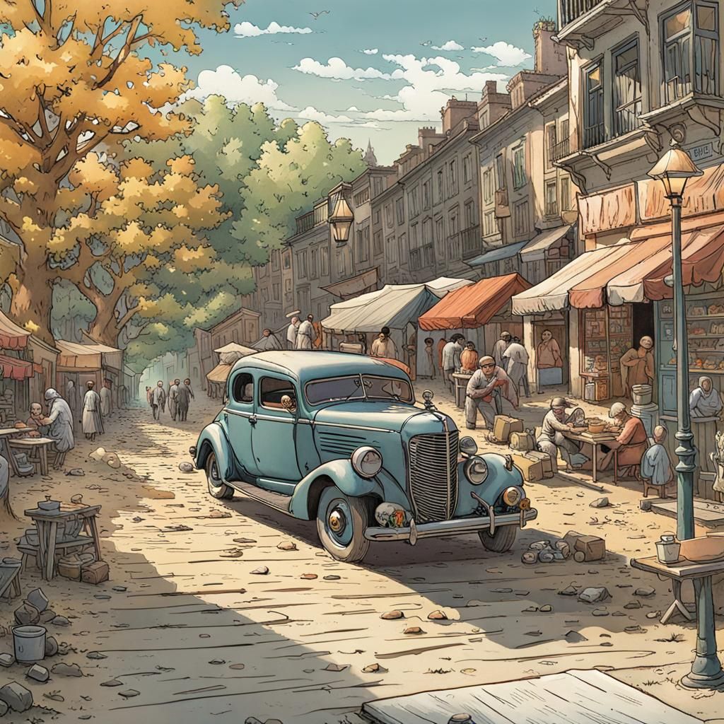 Girl Reading in Park: Mosaic Fractal Art