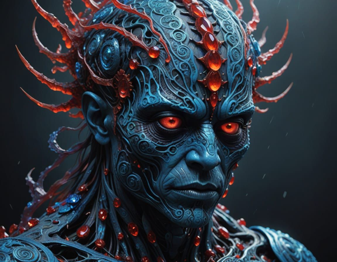 Hyperrealistic Humanoid Creature Concept Art in Vibrant Colo...