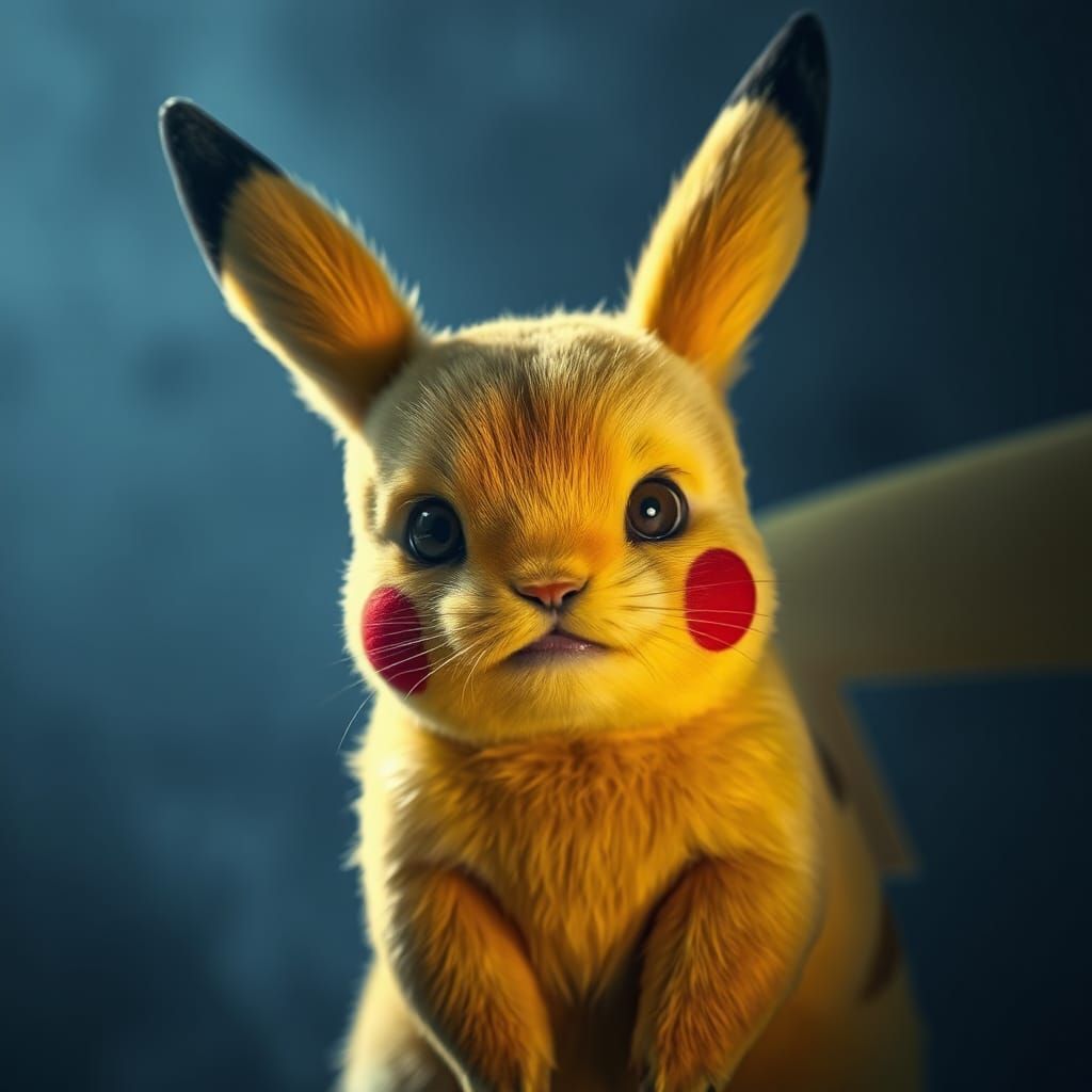 Hyperrealistic Pikachu in Misty Cinematic Photo