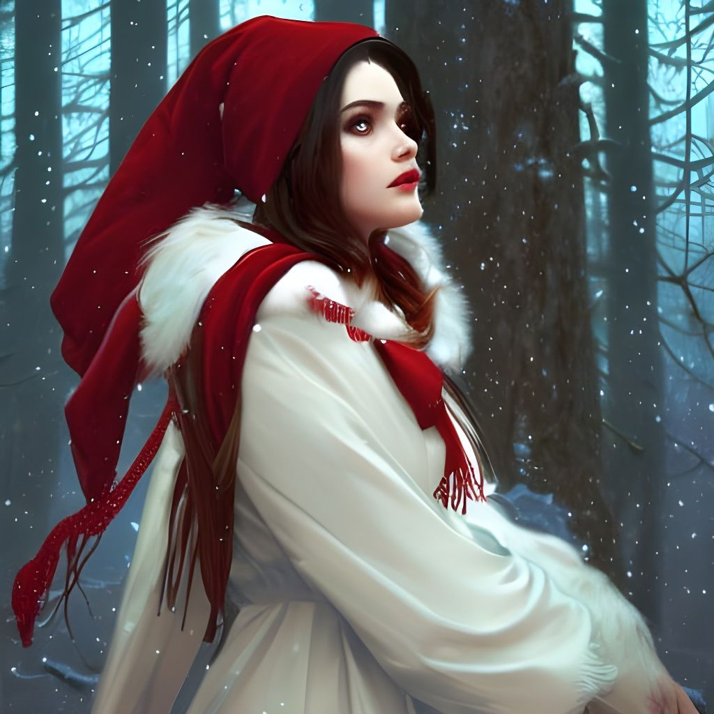 Cinematic Portrait of Christmas Warlock in Winter Forest