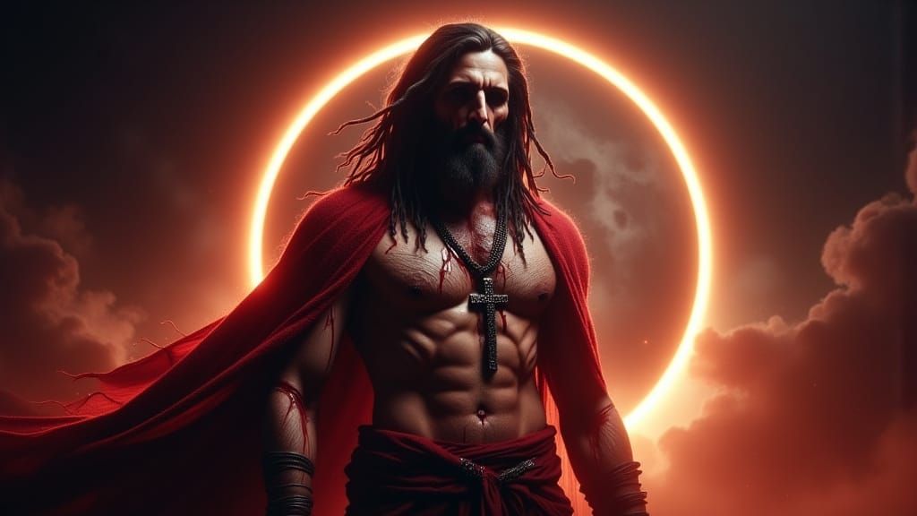 Jesus with Arabic Features in Dark Fantasy Style