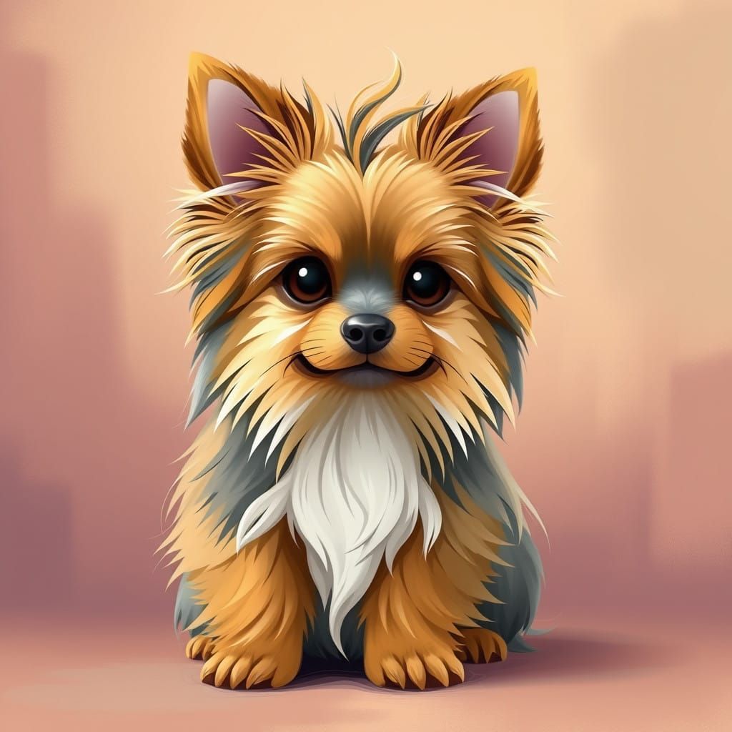 Sable Russian Toy Dog in Vibrant Colors