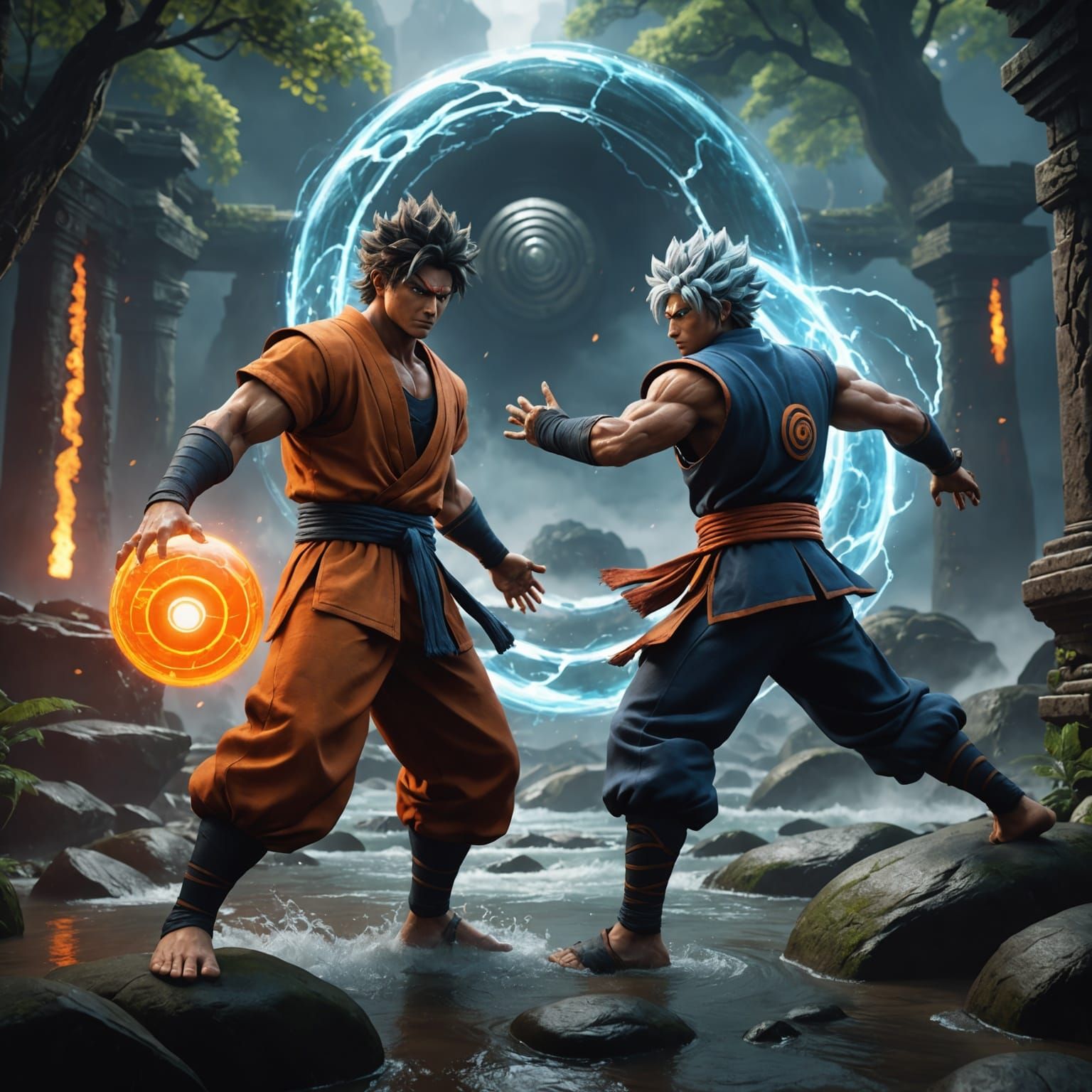 Rasengan Versus Kamehameha: Epic Energy Battle