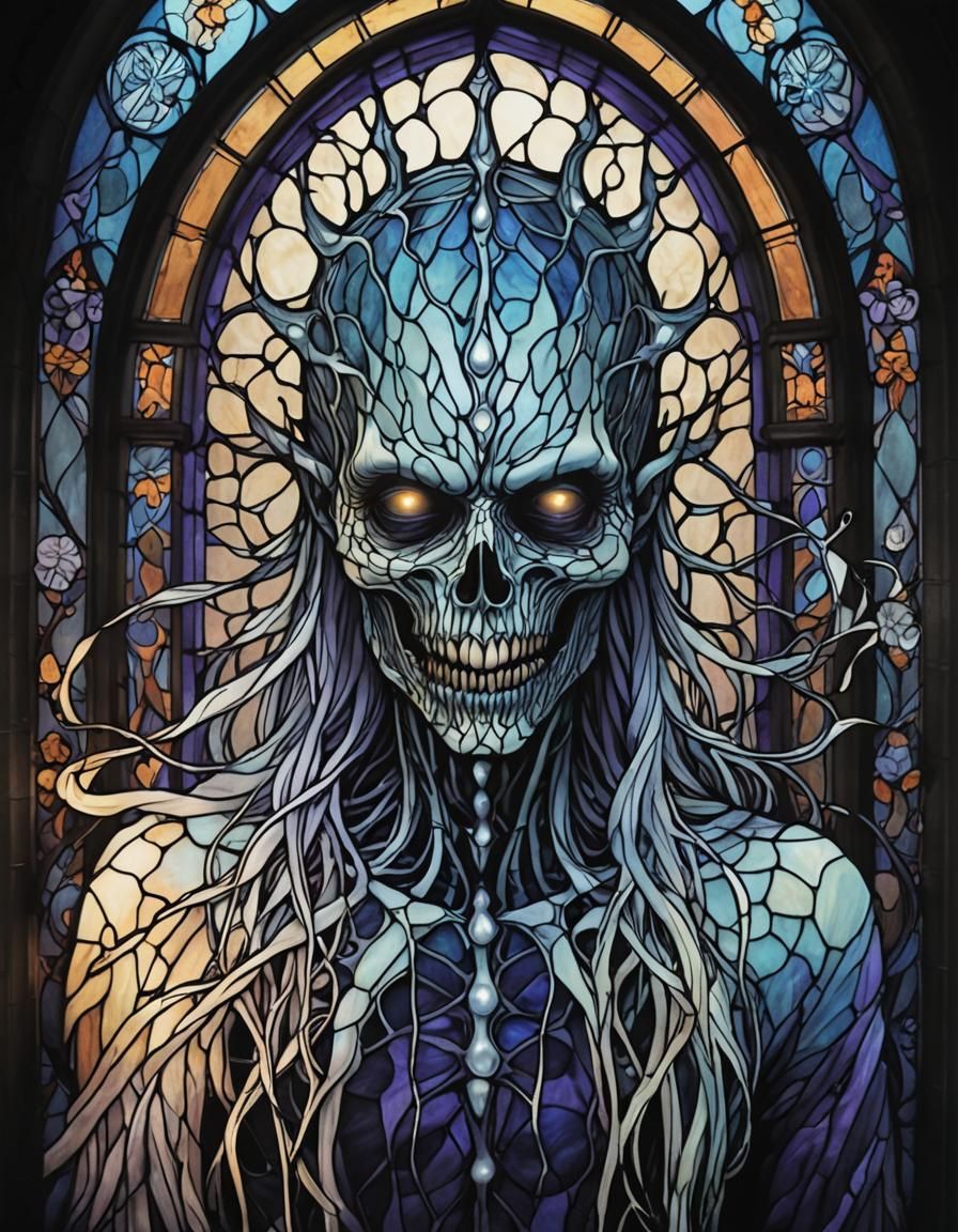 Stained Glass Kirlian Photography of a Monster Presence