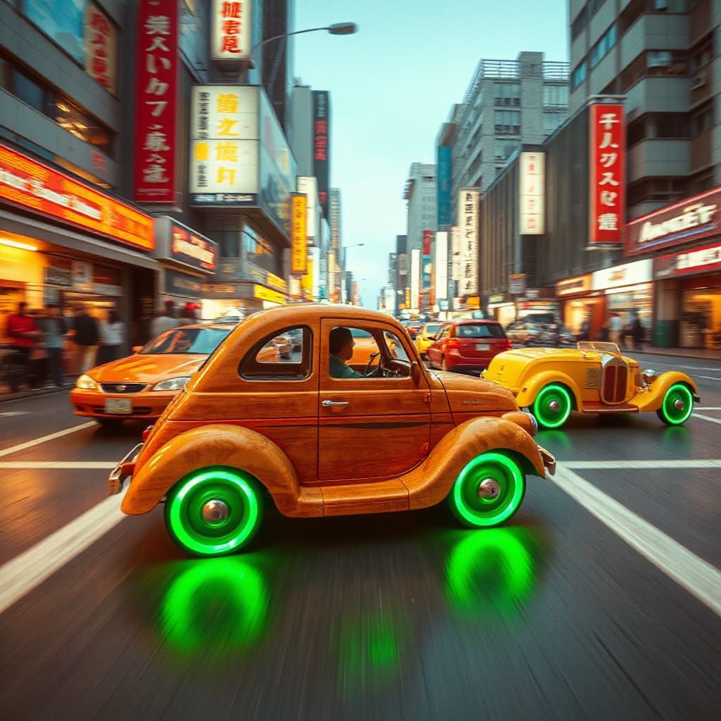 Toy Cars Speed Through Futuristic Tokyo Streets
