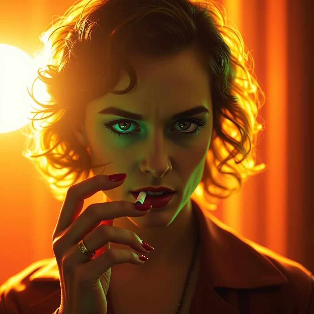Marla Singer Cartoon Portrait in Fincher Style