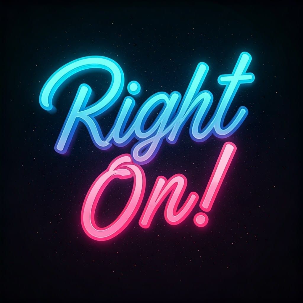 Vibrant 3D Typography Sculpture of "Right On!"