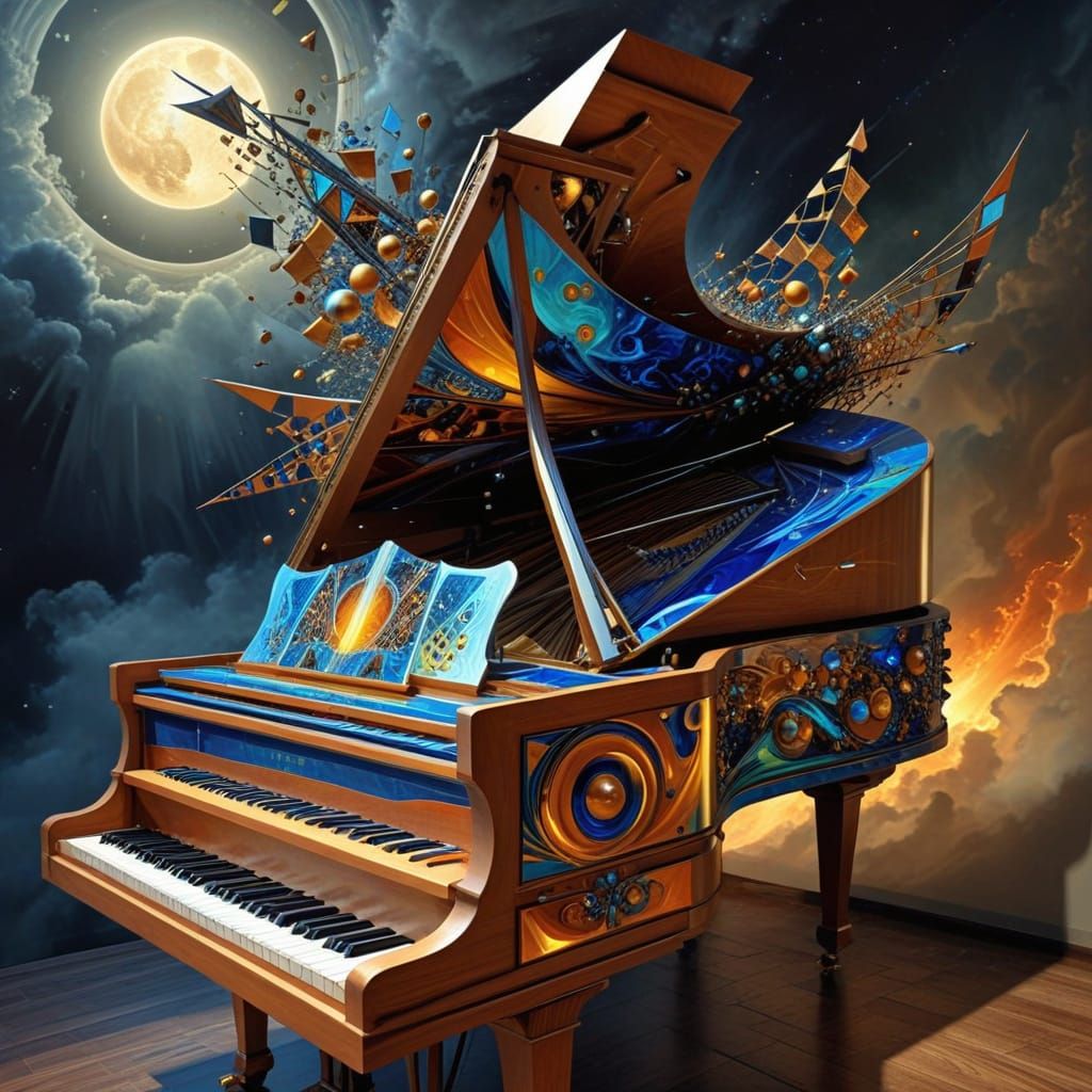 Surrealistic Harpsichord Masterpiece in Fractal Expressionis...