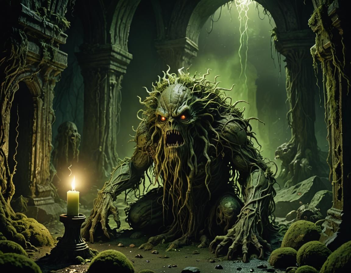 Gothic Horror Creature Emerges from Bayou Shadows