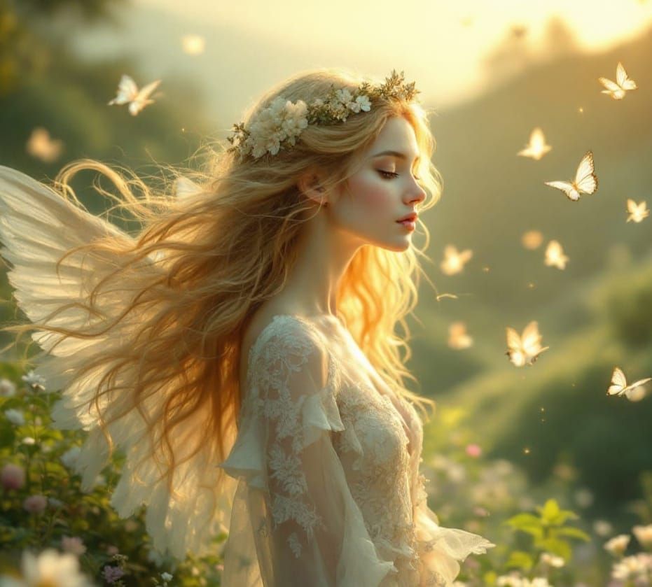 Ethereal Goddess in Springtime Glory