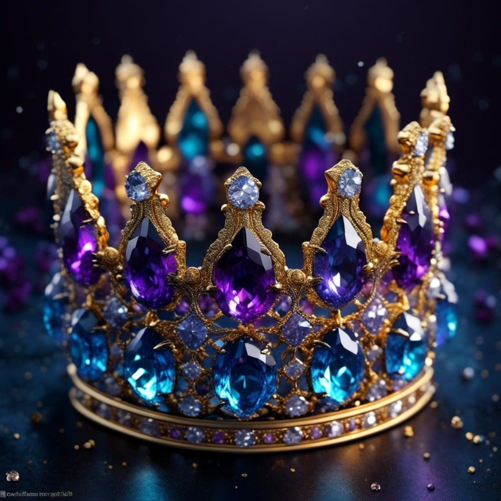 Crystal Diamond Crown in Detailed Matte Painting