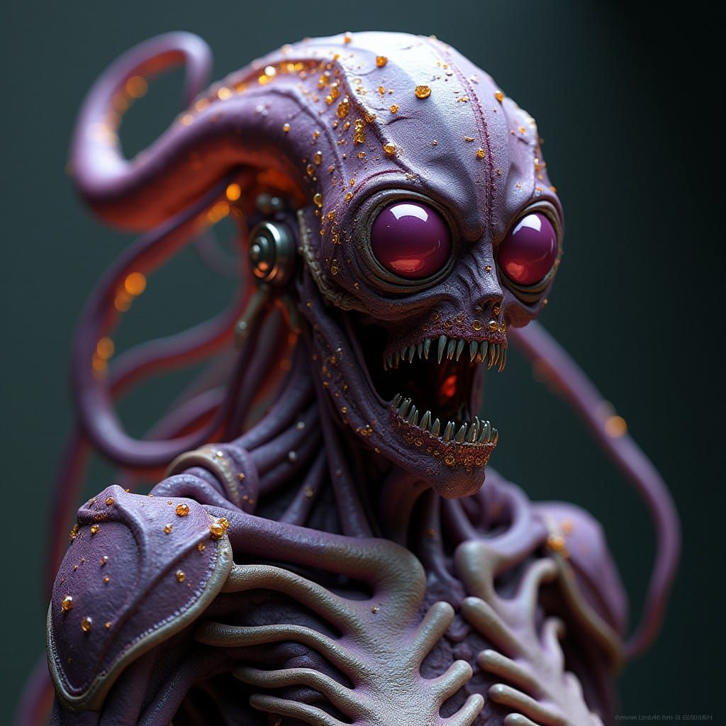 Cybernetic Horror in Dark Fantasy Style