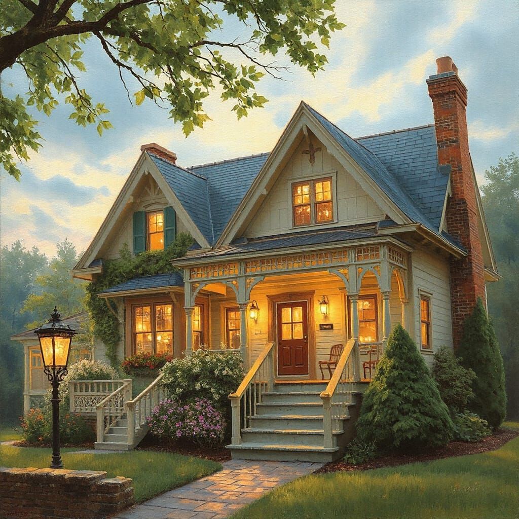 Serene Victorian Cottage in Tranquil Rustic Style