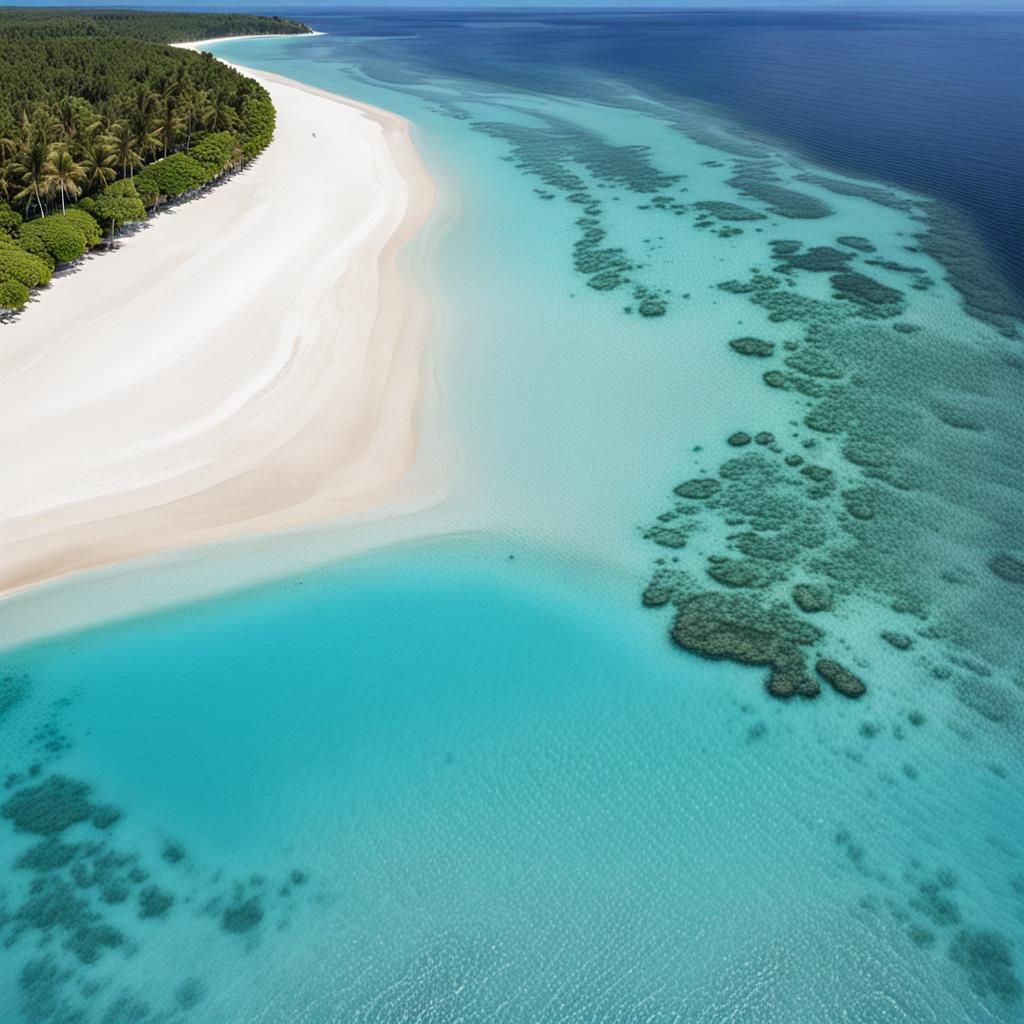 Idyllic Clear Blue Beach View