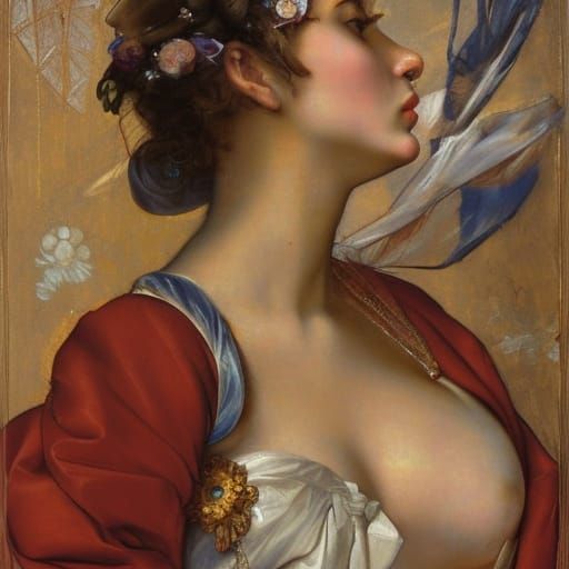 Ana de Armas Portrait in Rococo Lighting