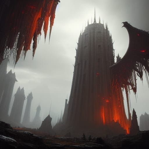 Tower of Cirith Ungol: Dark Fantasy Concept Art
