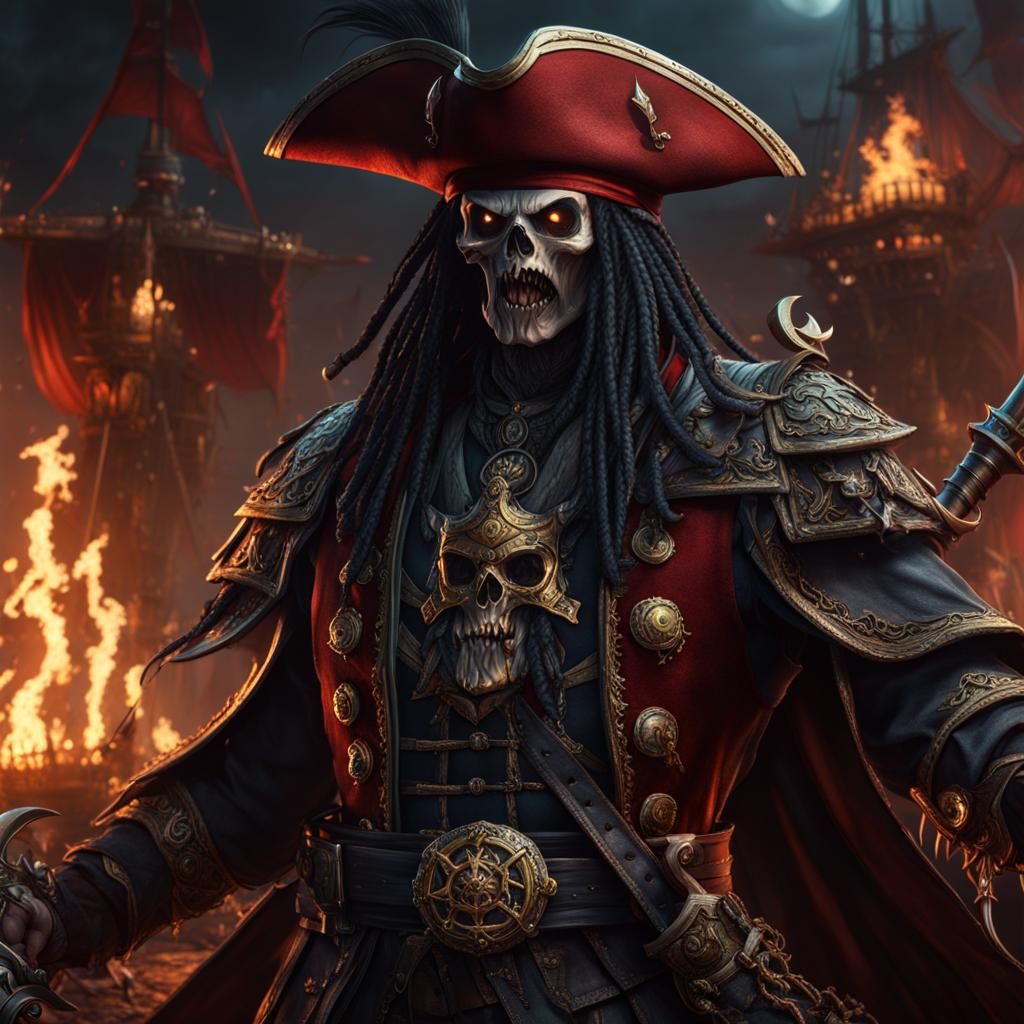 Detailed Painting of an Evil Pirate Lord