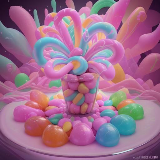 Big Sugar Almonds in a Candy Art Style