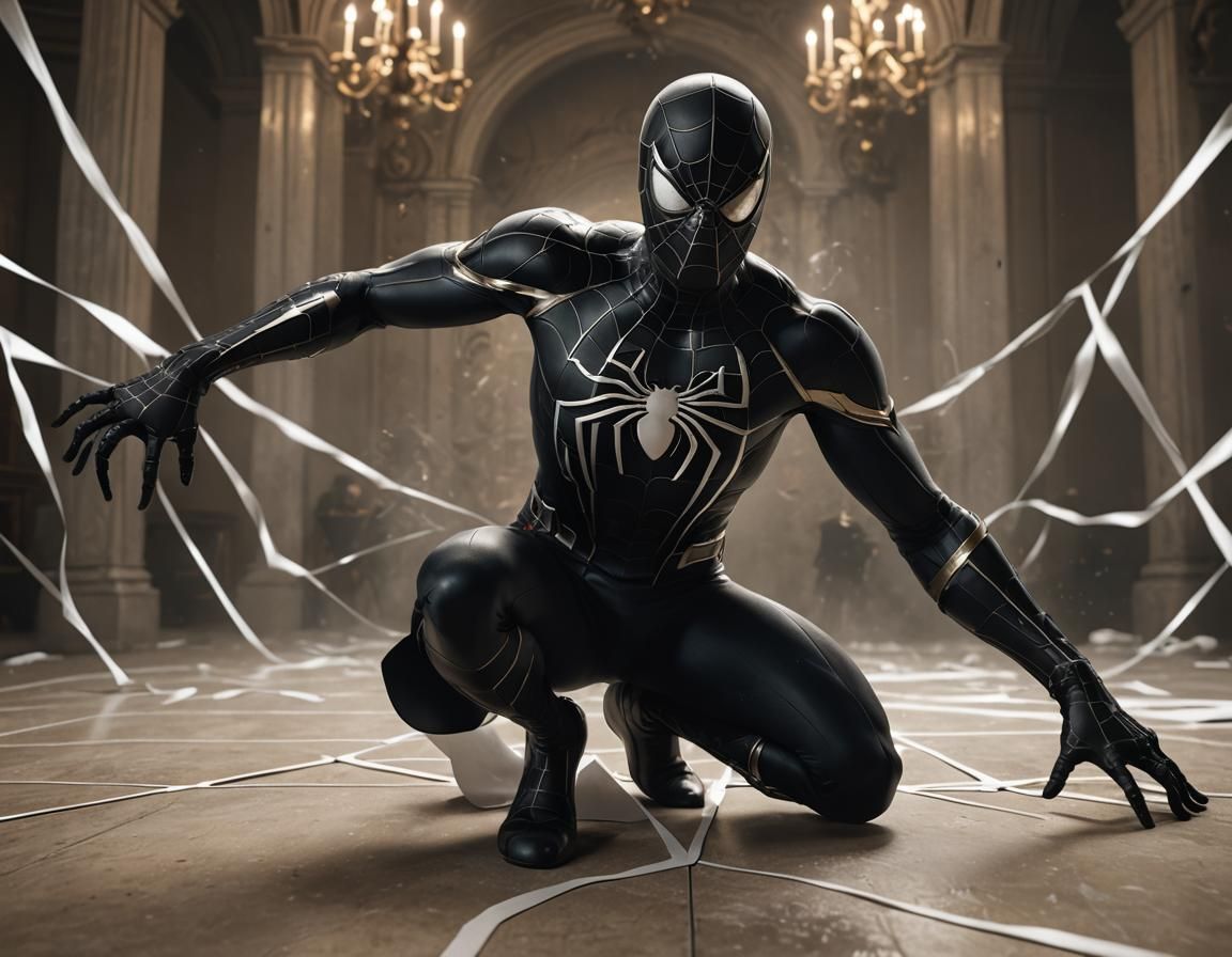 Baroque-Inspired Spider-Man in Black Costume