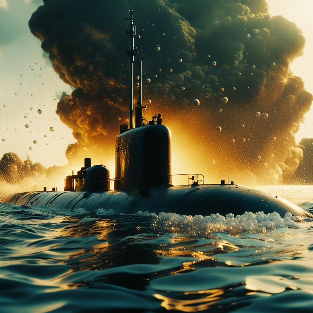 German Submarine Explosion: Cinematic Underwater Scene