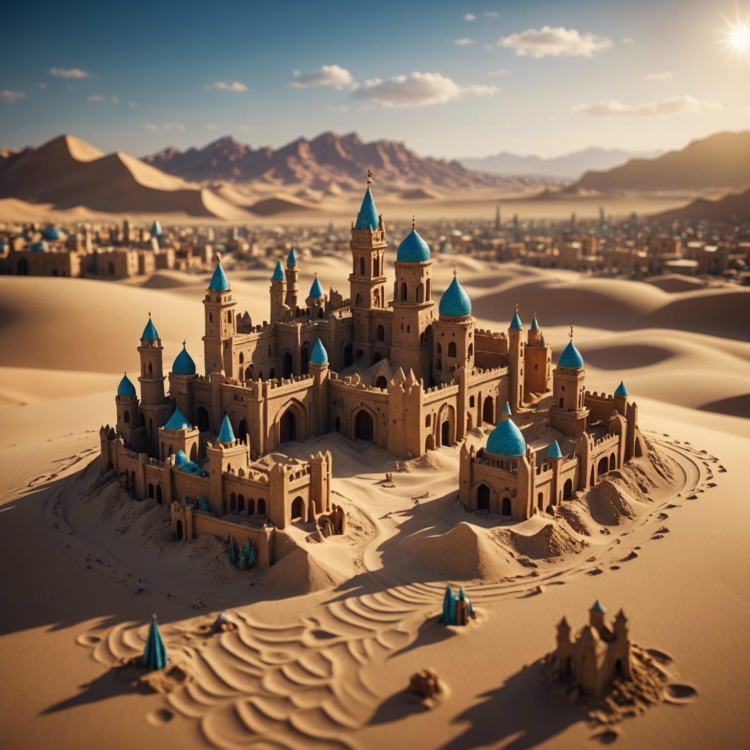 Desert Sand City: Professional Photography, 8K