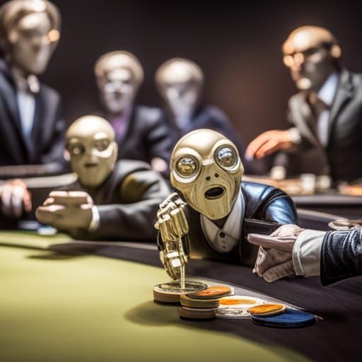 Gambling Chatbot Robots at Casino Card Table