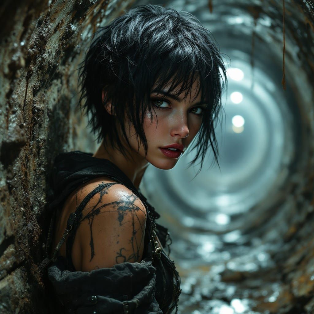 Hyper-Realistic Portrait of a Postapocalyptic Beauty