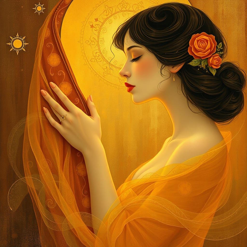 Dreamlike Intimate Embrace in a Warm, Ethereal Glow