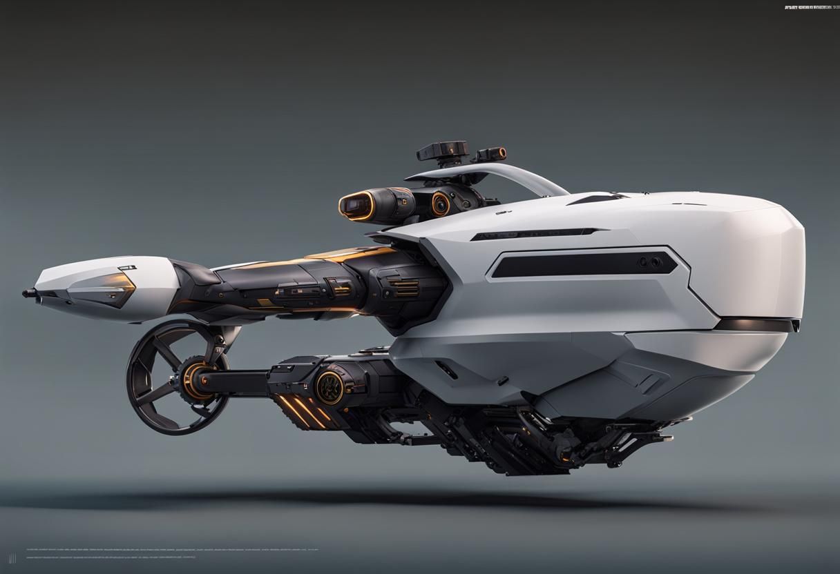 Futuristic Combat Hoverbike Matte Painting
