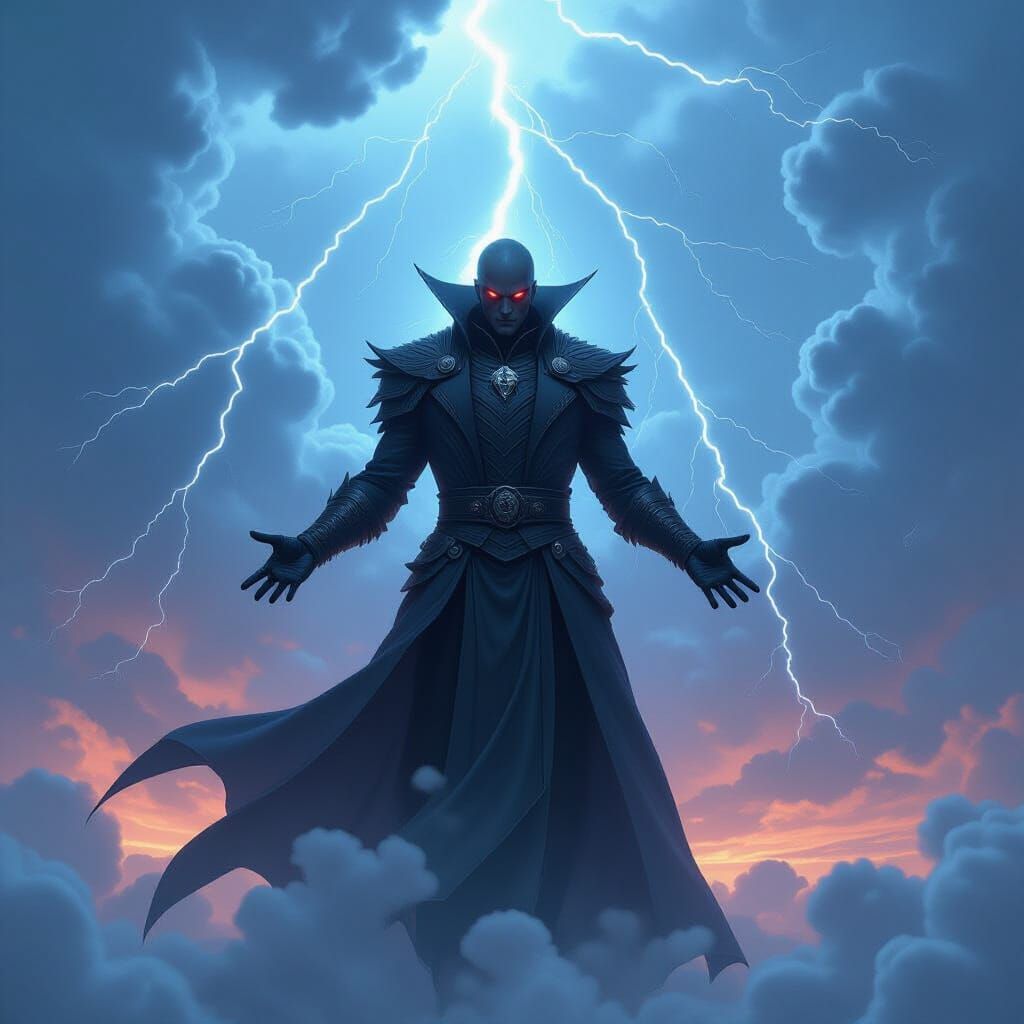 Weather Villain Surrounded by Thunderclouds