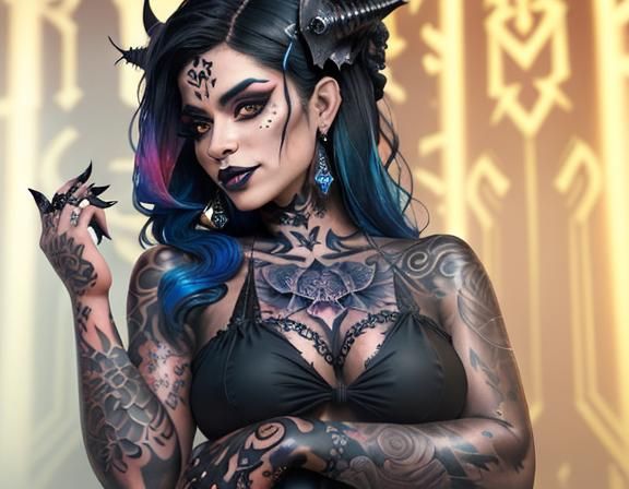 Intricate Macabre Tattoo Art of Latina Pinup