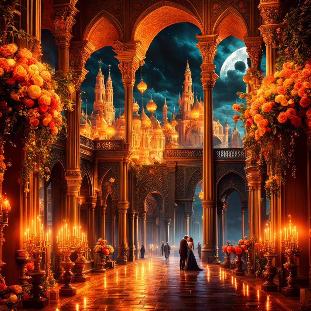 By the light of a candle