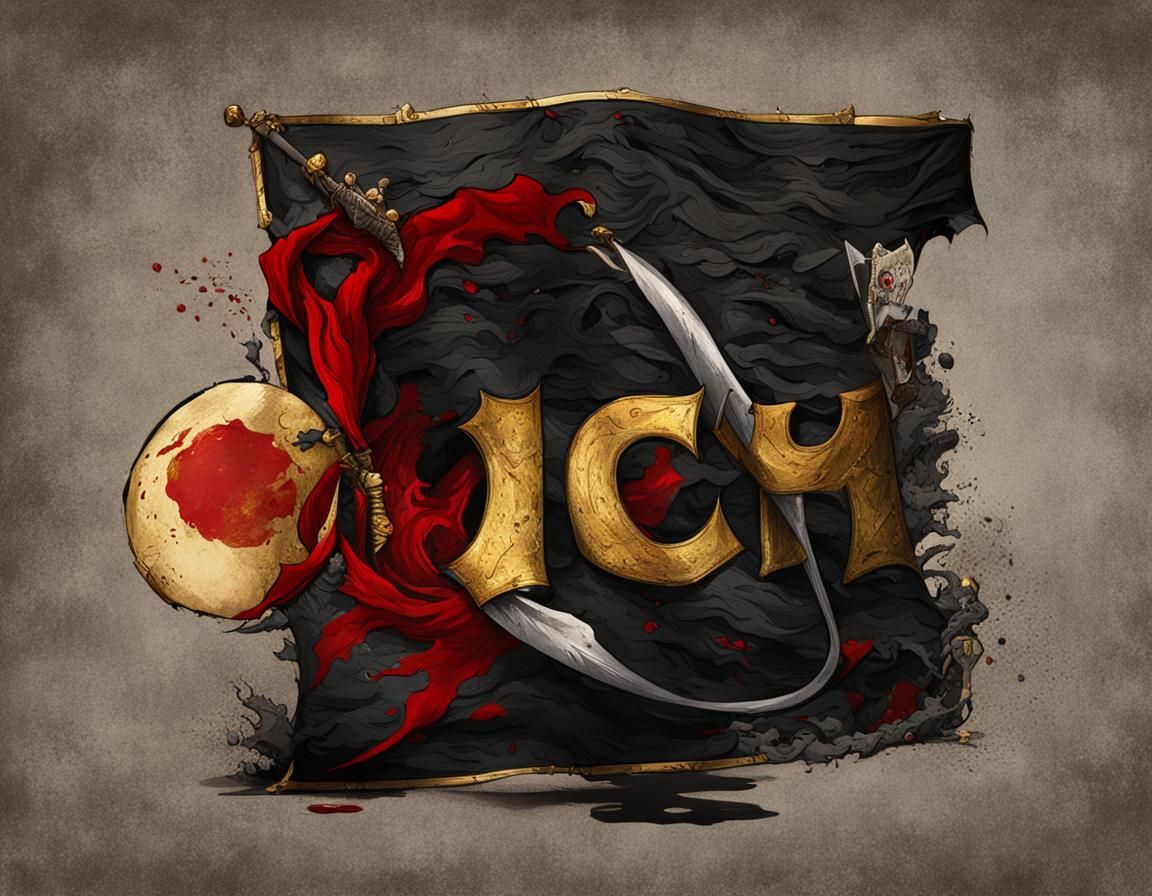 Dark Fantasy Knight with Goblet Flag