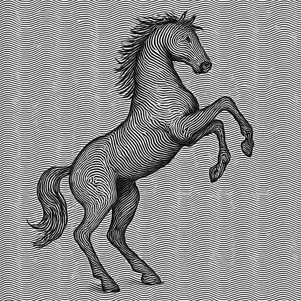 Horse Rearing with Moiré Effect
