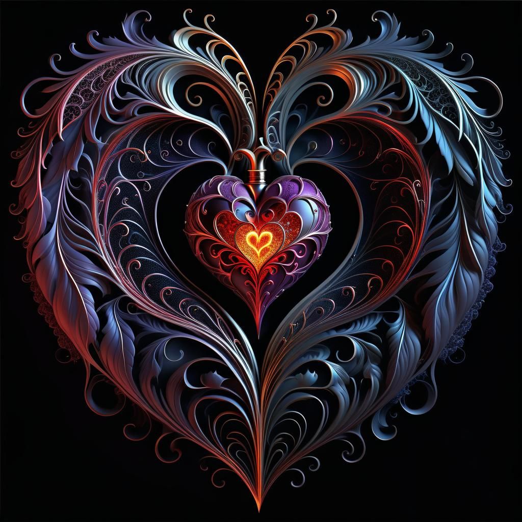 Stylized Vampire Heart with Fractal Details