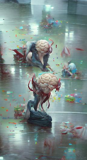 Surreal Fractal Mindscape Inspired by Picasso and Lovecraft