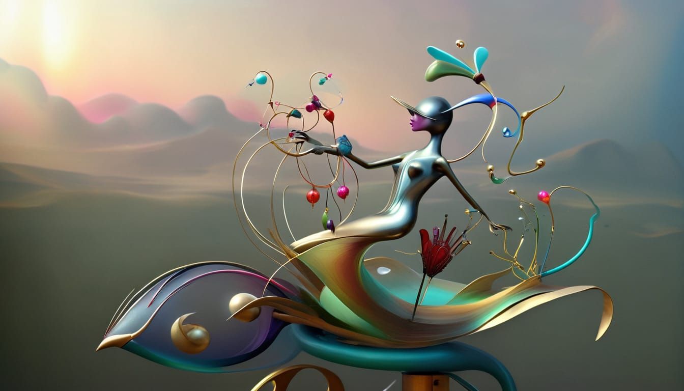 3D above view beautiful solarpunk aetherpunk idyllic utopian world with vast lush undulating landscape filled with thous...