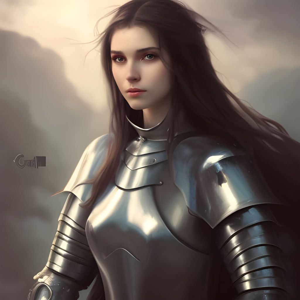 Vibrant Dark Fantasy Female Knight Portrait