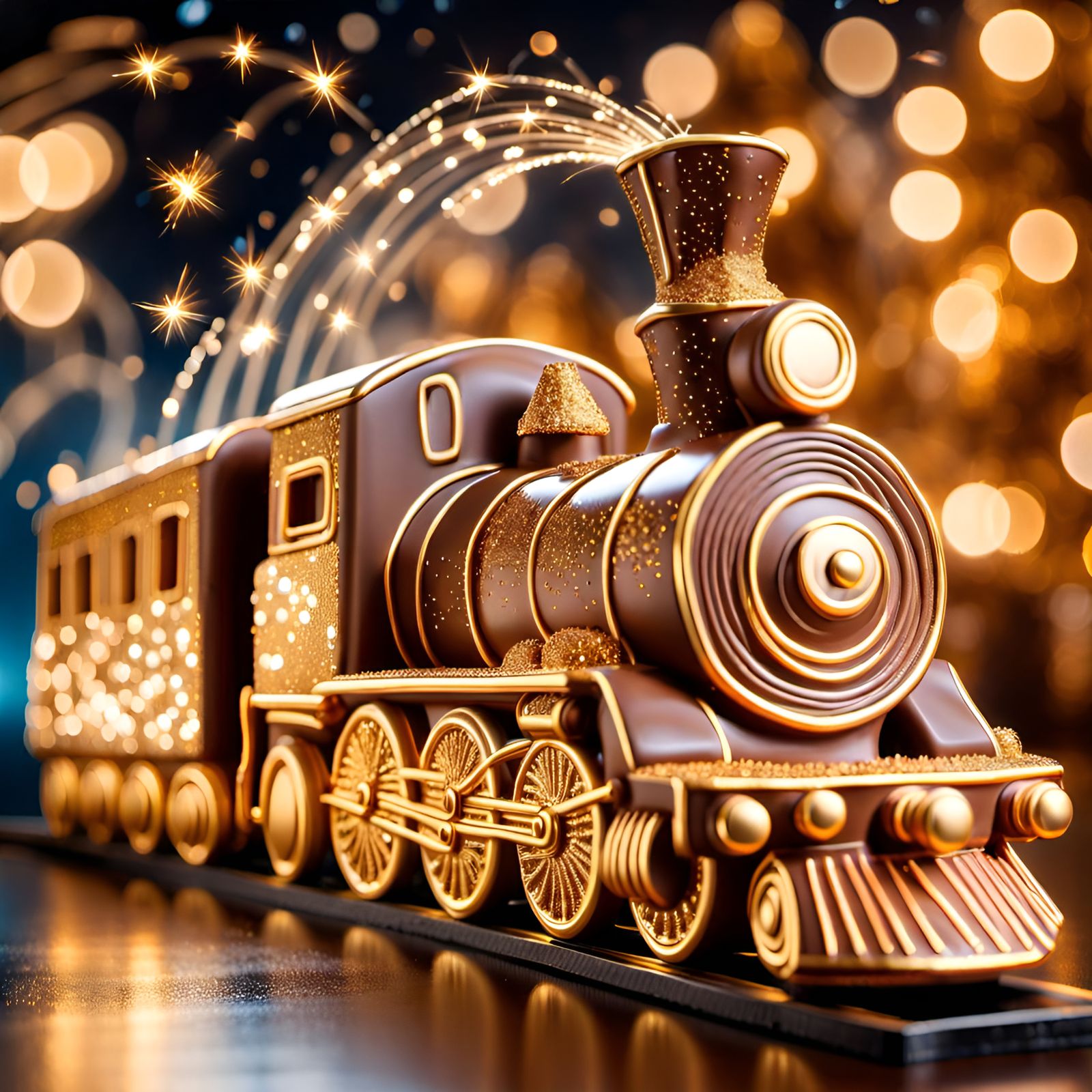 Train chocolate sculpture