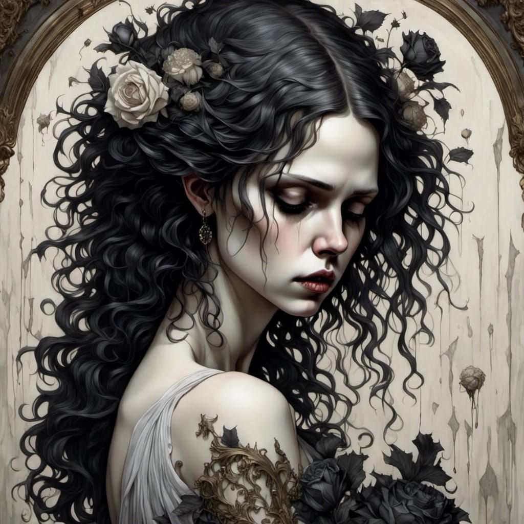 Melancholy Girl Crying: Infinite Sadness in Soft Focus