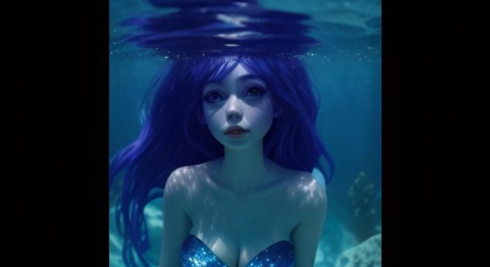Porcelain Mermaid Doll in Underwater World, Professional Pho...