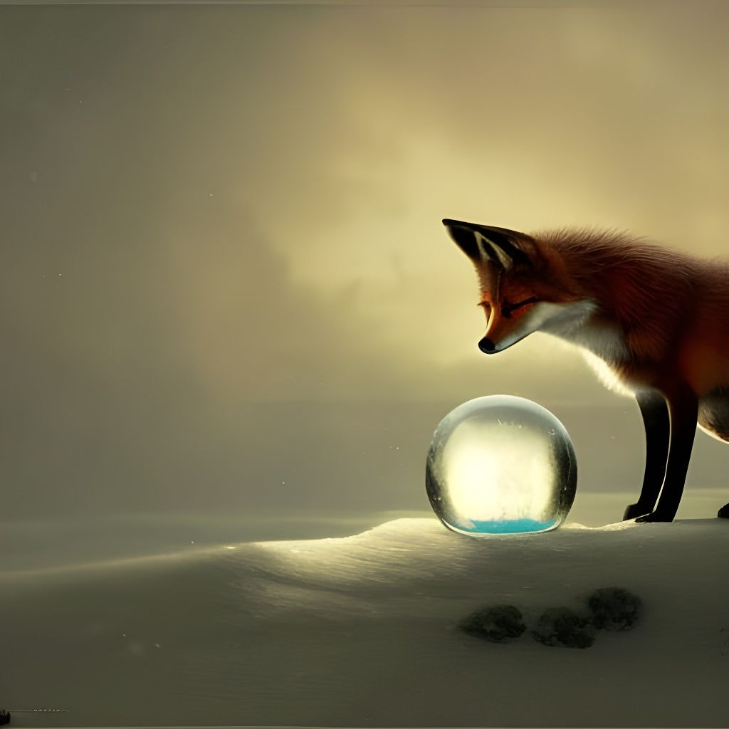 a fox ponders the orb