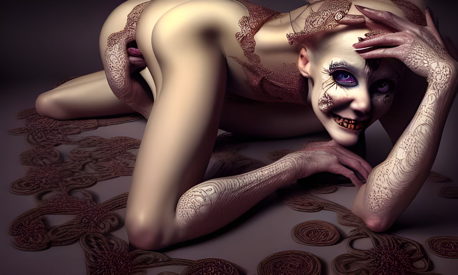 Ominous Painting of a Flirtatious Woman