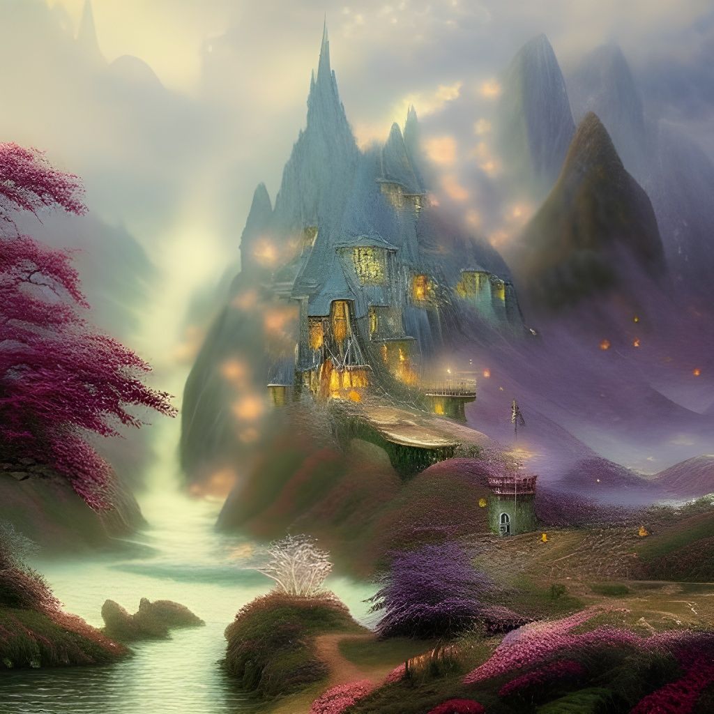 Fantasy Warrior Seeks Destiny, Kinkade Style