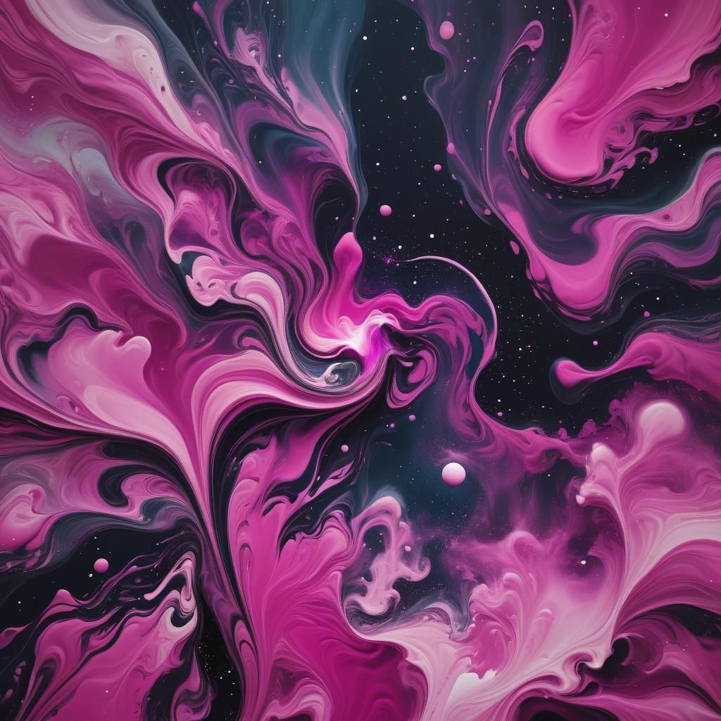 Abstract Pink Energy Flowing Through Dark Matter