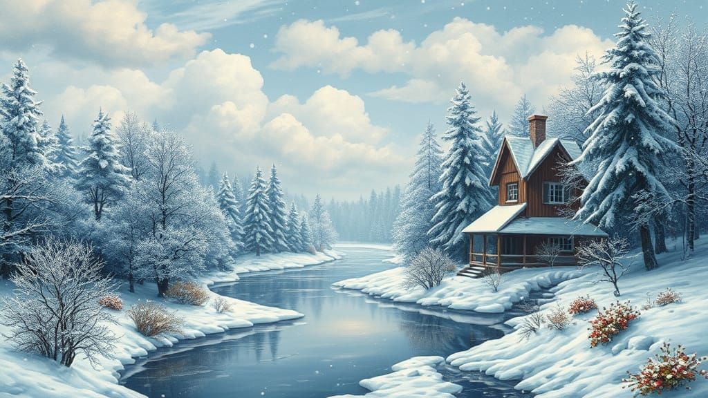 A serene winter landscape