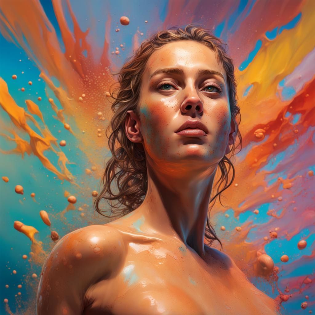 Hyperrealistic Naturism Portrait in Splash Art Style